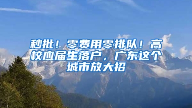 秒批！零費用零排隊！高校應屆生落戶，廣東這個城市放大招