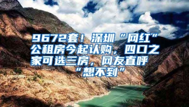 9672套！深圳“網(wǎng)紅”公租房今起認購，四口之家可選三房，網(wǎng)友直呼“想不到”