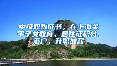 中級(jí)職稱證書，在上海關(guān)乎子女教育、居住證積分、落戶、升職加薪