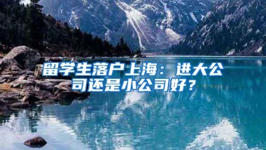 留學(xué)生落戶上海：進大公司還是小公司好？