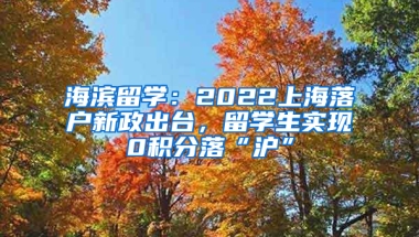 海濱留學(xué)：2022上海落戶(hù)新政出臺(tái)，留學(xué)生實(shí)現(xiàn)0積分落“滬”