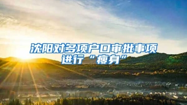 沈陽對多項戶口審批事項進行“瘦身”