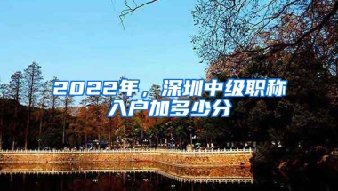 2022年，深圳中級職稱入戶加多少分