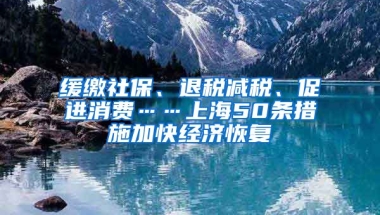 緩繳社保、退稅減稅、促進(jìn)消費……上海50條措施加快經(jīng)濟恢復(fù)
