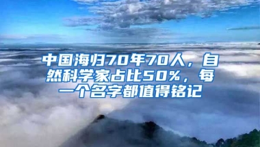 中國海歸70年70人，自然科學(xué)家占比50%，每一個(gè)名字都值得銘記