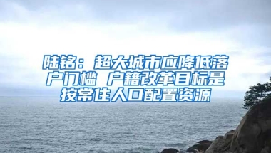 陸銘：超大城市應(yīng)降低落戶門檻 戶籍改革目標是按常住人口配置資源