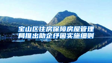 寶山區(qū)住房保障房屋管理局推出助企紓困實施細則