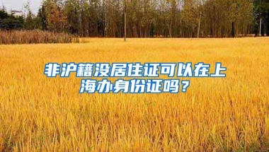 非滬籍沒居住證可以在上海辦身份證嗎？