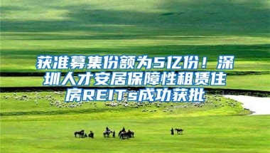 獲準(zhǔn)募集份額為5億份！深圳人才安居保障性租賃住房REITs成功獲批