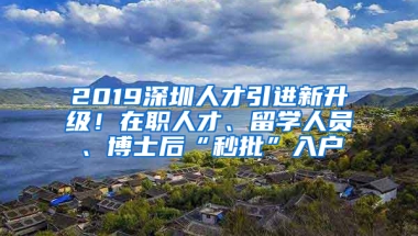 2019深圳人才引進新升級！在職人才、留學人員、博士后“秒批”入戶