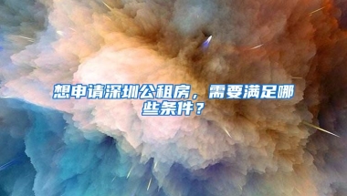 想申請深圳公租房，需要滿足哪些條件？