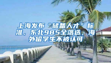 上海發(fā)布“儲備人才”標(biāo)準(zhǔn)，東北985全落選，海外留學(xué)生不被認(rèn)可