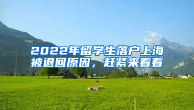 2022年留學(xué)生落戶上海被退回原因，趕緊來看看