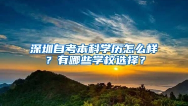 深圳自考本科學(xué)歷怎么樣？有哪些學(xué)校選擇？