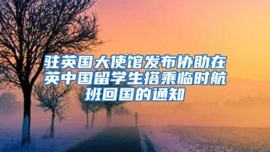 駐英國大使館發(fā)布協(xié)助在英中國留學(xué)生搭乘臨時(shí)航班回國的通知