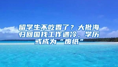 留學生不吃香了？大批海歸回國找工作遇冷，學歷或成為“廢紙”