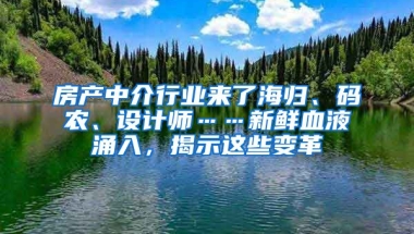 房產(chǎn)中介行業(yè)來了海歸、碼農(nóng)、設(shè)計(jì)師……新鮮血液涌入，揭示這些變革