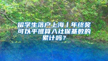 留學(xué)生落戶上海丨年終獎可以平攤算入社?；鶖?shù)的累計(jì)嗎？