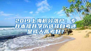 2019上海積分落戶：專升本提升學歷選擇自考還是成人高考好？