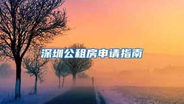 深圳公租房申請(qǐng)指南