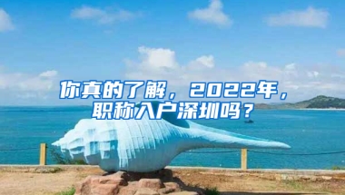 你真的了解，2022年，職稱(chēng)入戶深圳嗎？