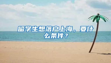 留學(xué)生想落戶上海，要什么條件？