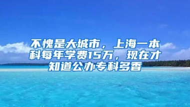 不愧是大城市，上海一本科每年學(xué)費(fèi)15萬，現(xiàn)在才知道公辦專科多香